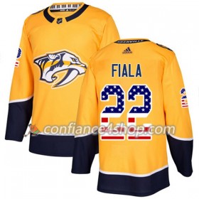 Adidas Maillot de Hockey Nashville Predators Kevin Fiala 22 2017-2018 Or USA Flag Fashion Authentic - Homme